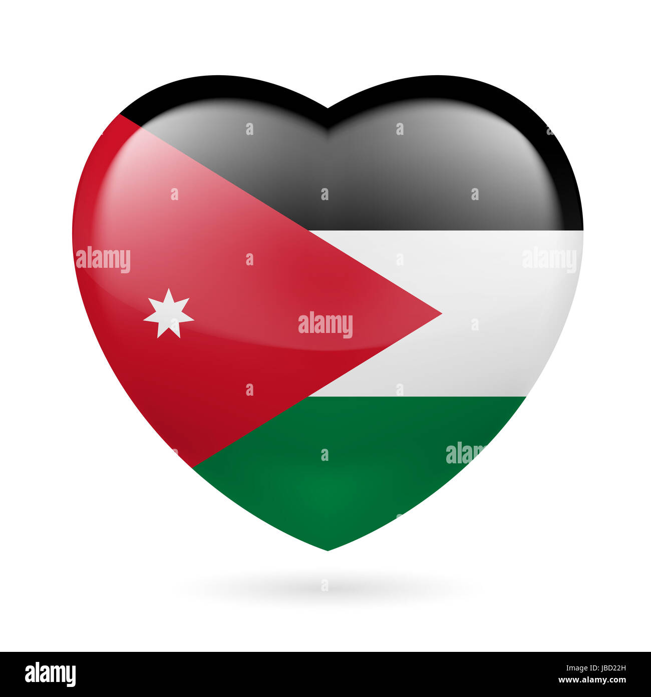 Heart with Jordanian flag colors. I love Jordan Stock Photo Alamy
