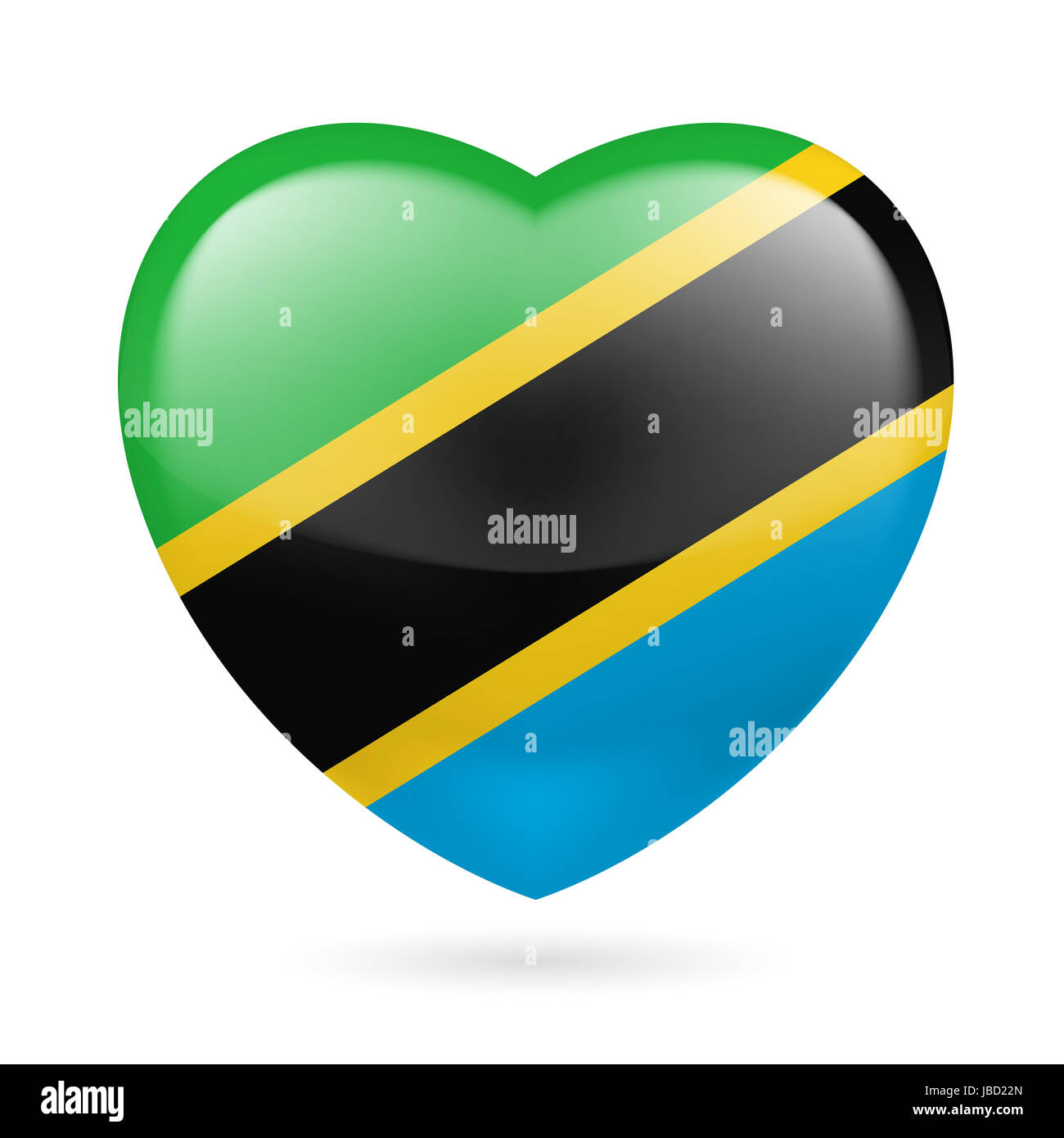 Heart with Tanzanian flag colors. I love Tanzania Stock Photo - Alamy
