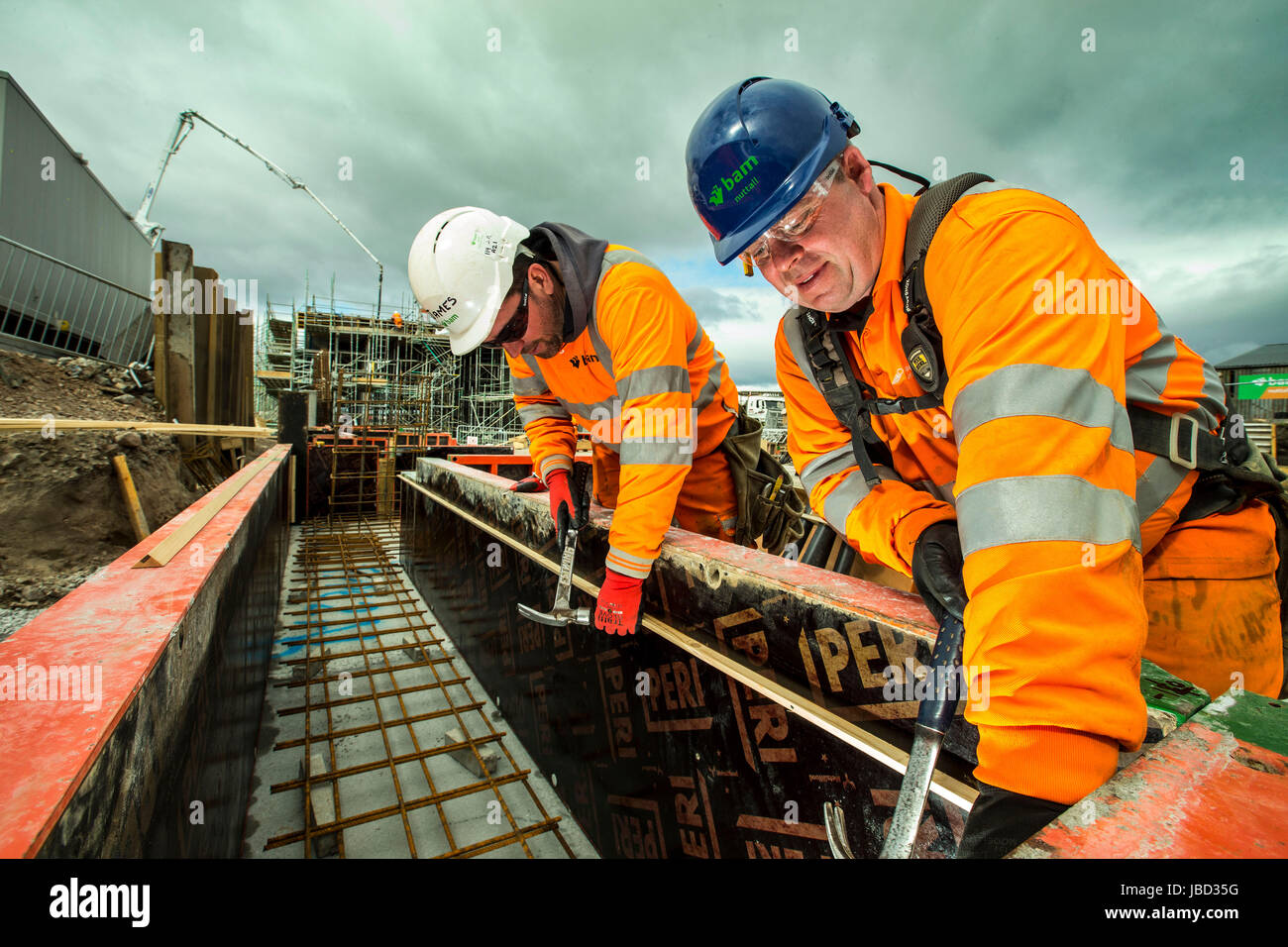 Rail Construction Workers Stock Photo Alamy