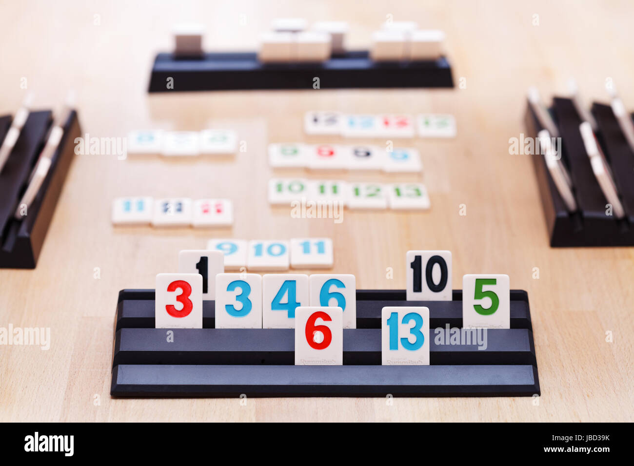 MOSCOW, RUSSIA MARCH 17, 2014 playing in Rummikub card board game