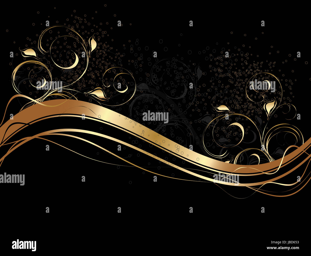 Vector abstract background with colorful wave and floral ornament Stock ...