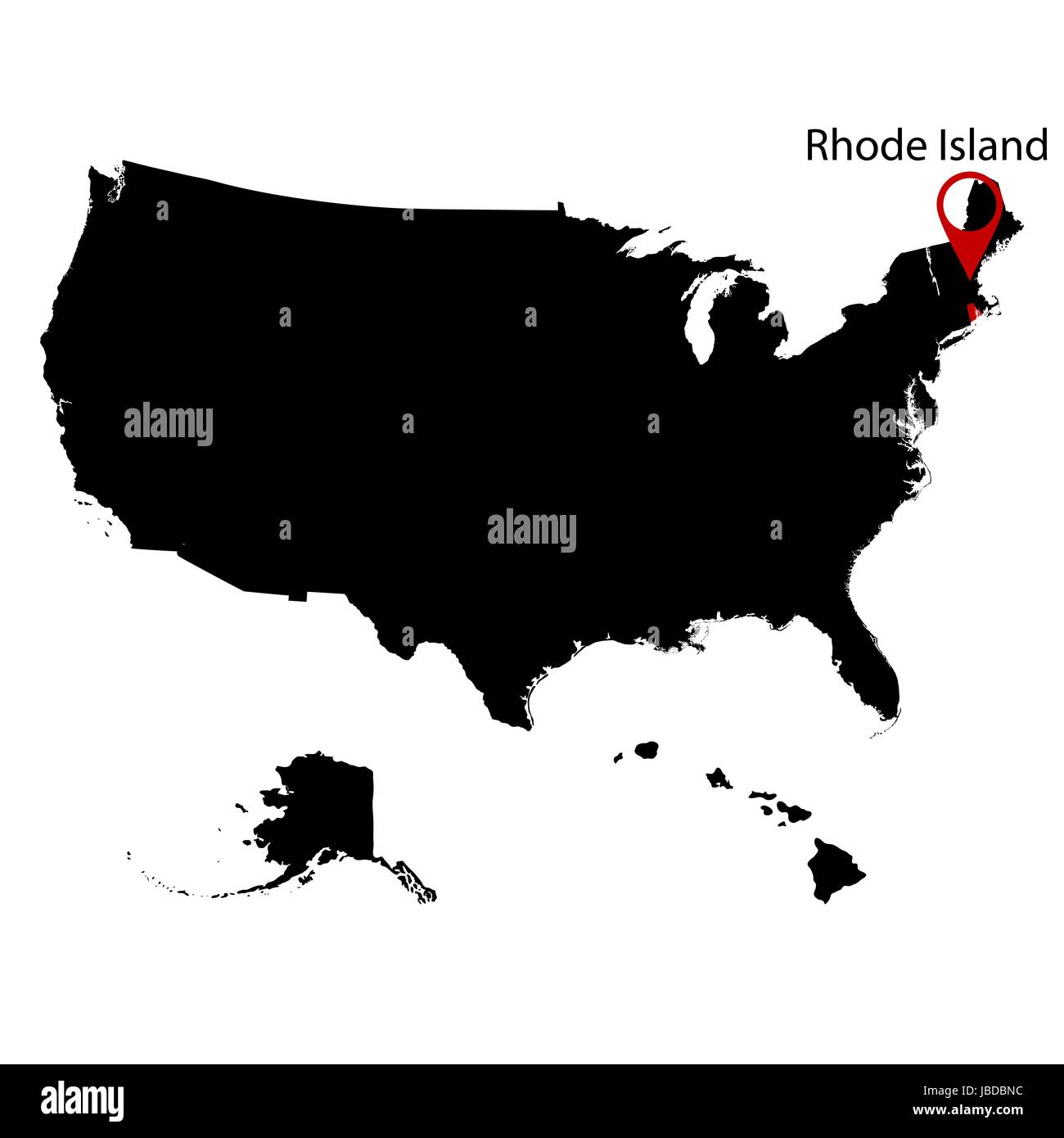 map of the U.S. state of Rhode Island  Stock Vector