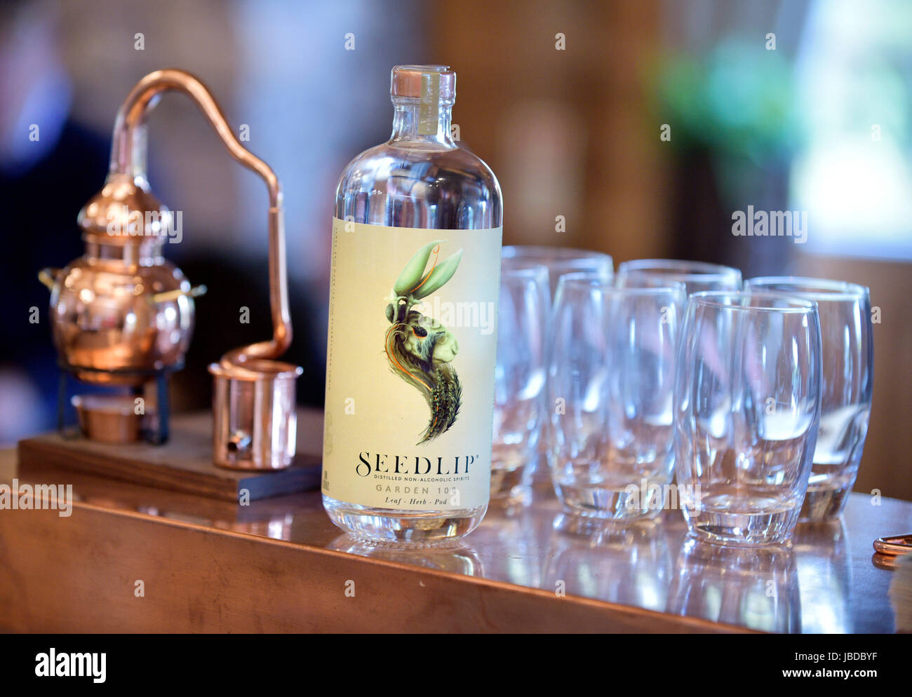 non-alcoholic spirit alternative from Seedlip, a “distilled non-alcoholic spirit” Stock Photo