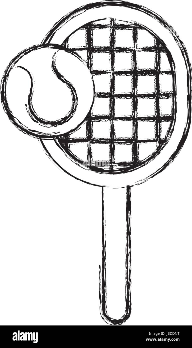 sketch draw tennis racket and ball cartoon Stock Vector Image & Art - Alamy