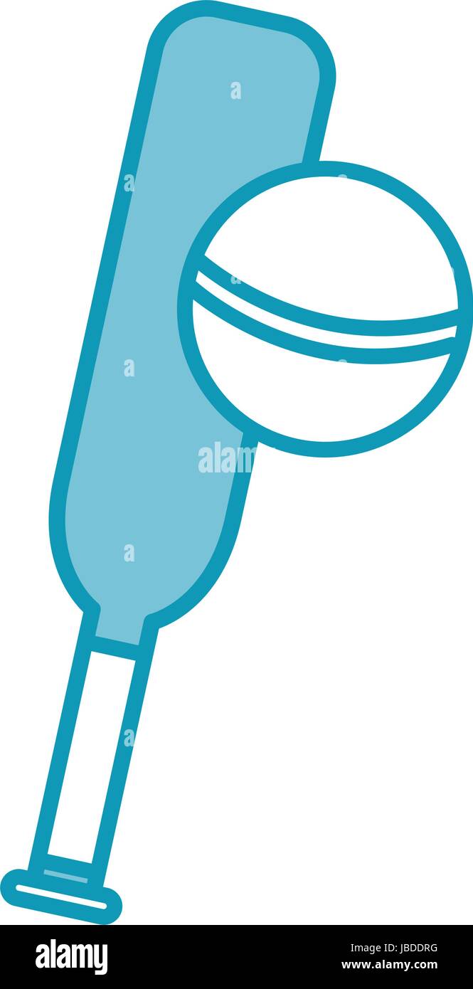 blue cricket ball and bat cartoon Stock Vector Image & Art - Alamy