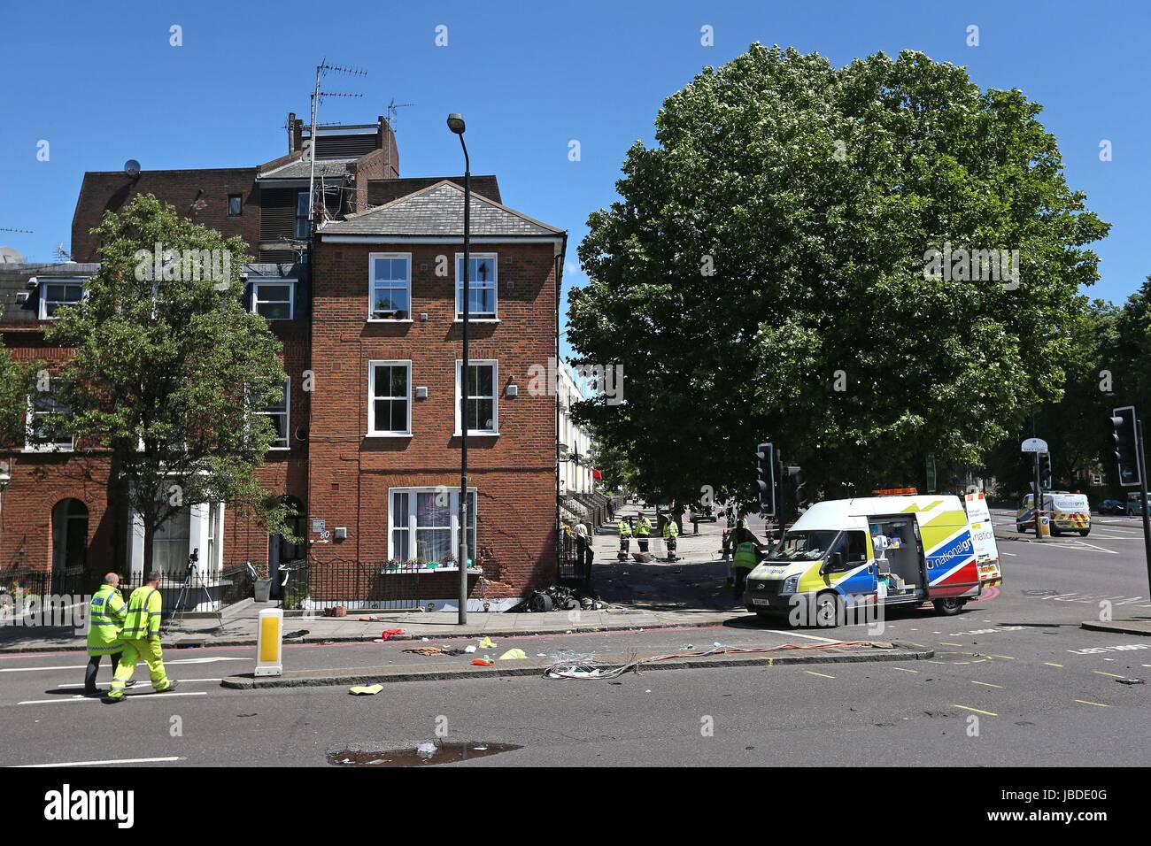 The Scene Of A Car Crash In Kensington London Where A Man Died After A 