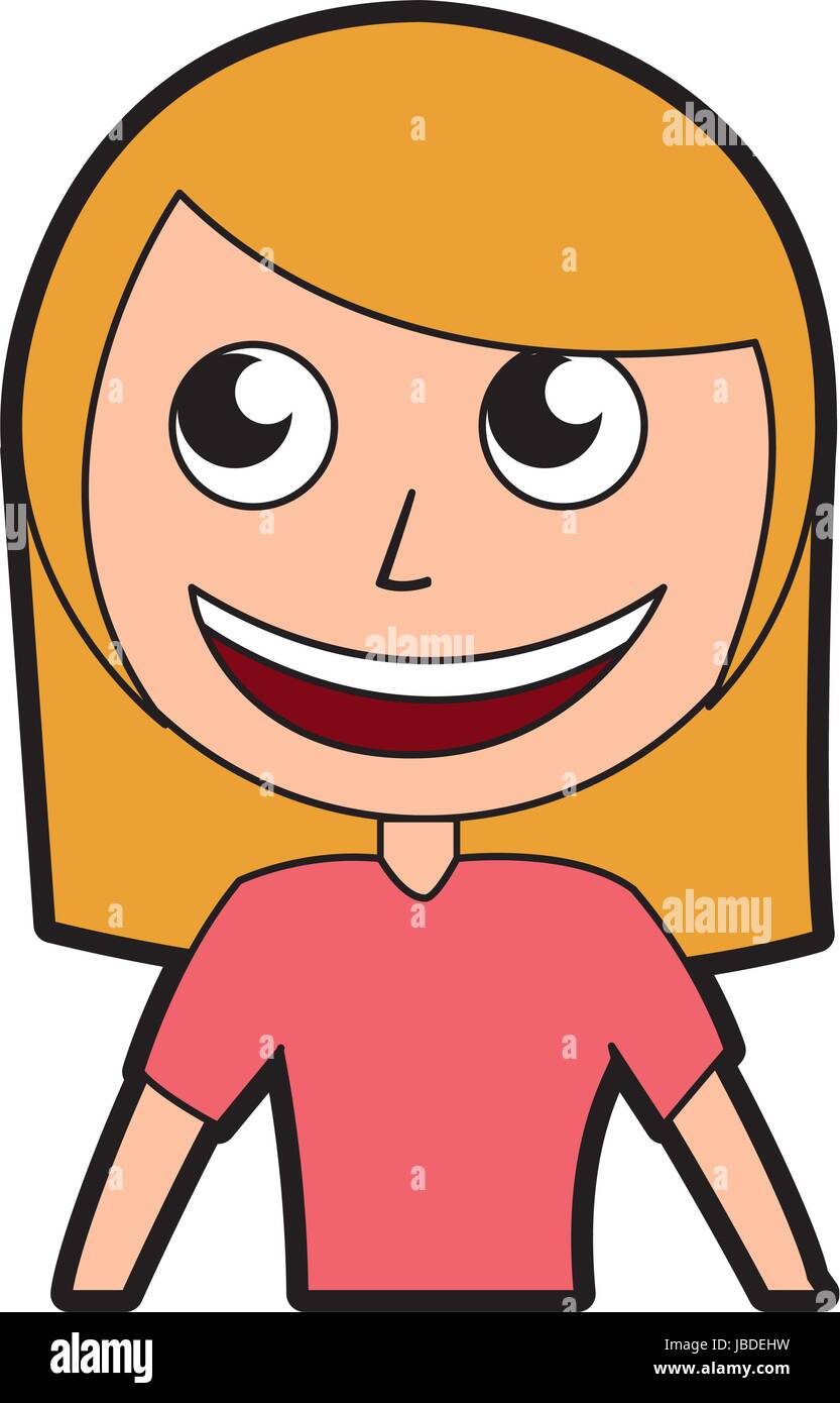 Cute Blond Women Upperbody Cartoon Stock Vector Image And Art Alamy