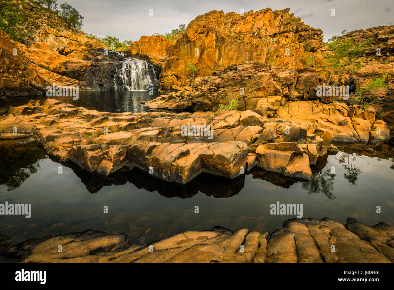 Upper Pool of Edith Falls at Nitmiluk National Park , Northern Territory Stock Photo
