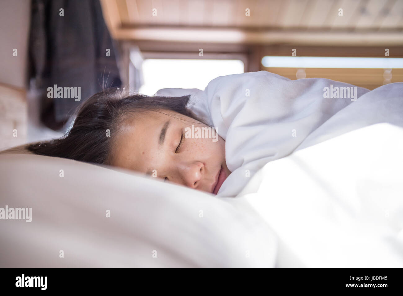 Sleeping girl facial features Stock Photo Alamy