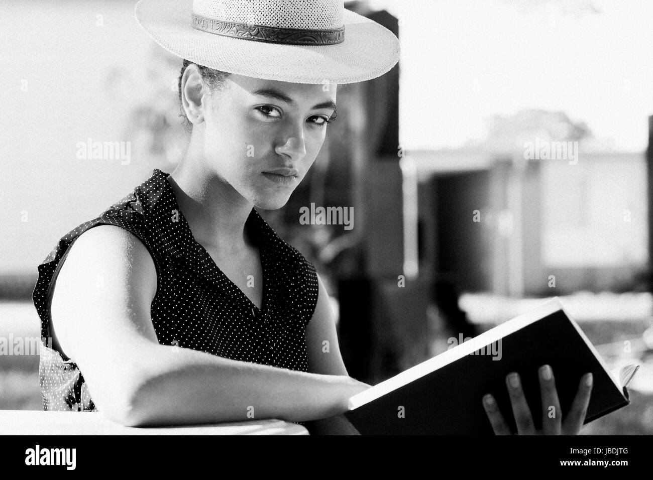 Young Woman With Book Stock Photo
