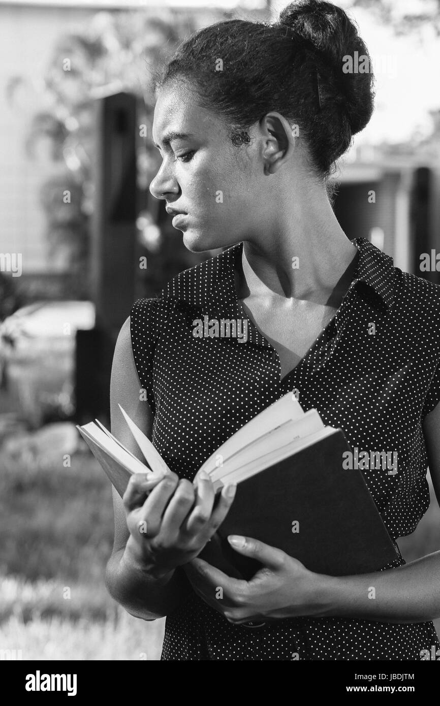Cool female study book Black and White Stock Photos & Images - Alamy