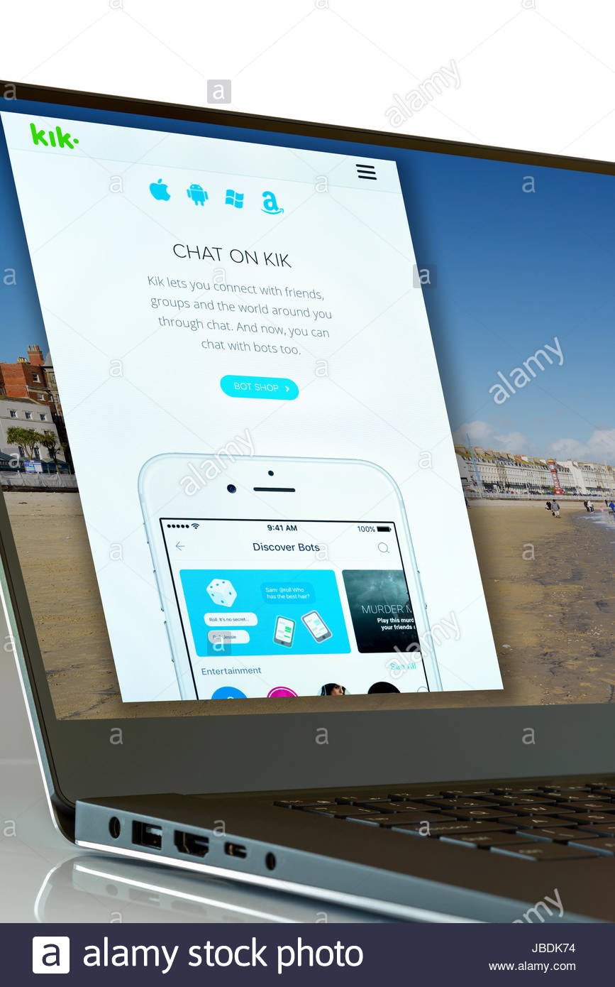 Kik Messenger App On Laptop Screen England Uk Stock Photo