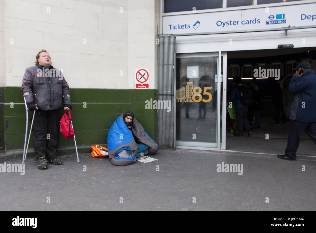Homeless out of Victoria Coach station,London,U.K Stock Photo - Alamy