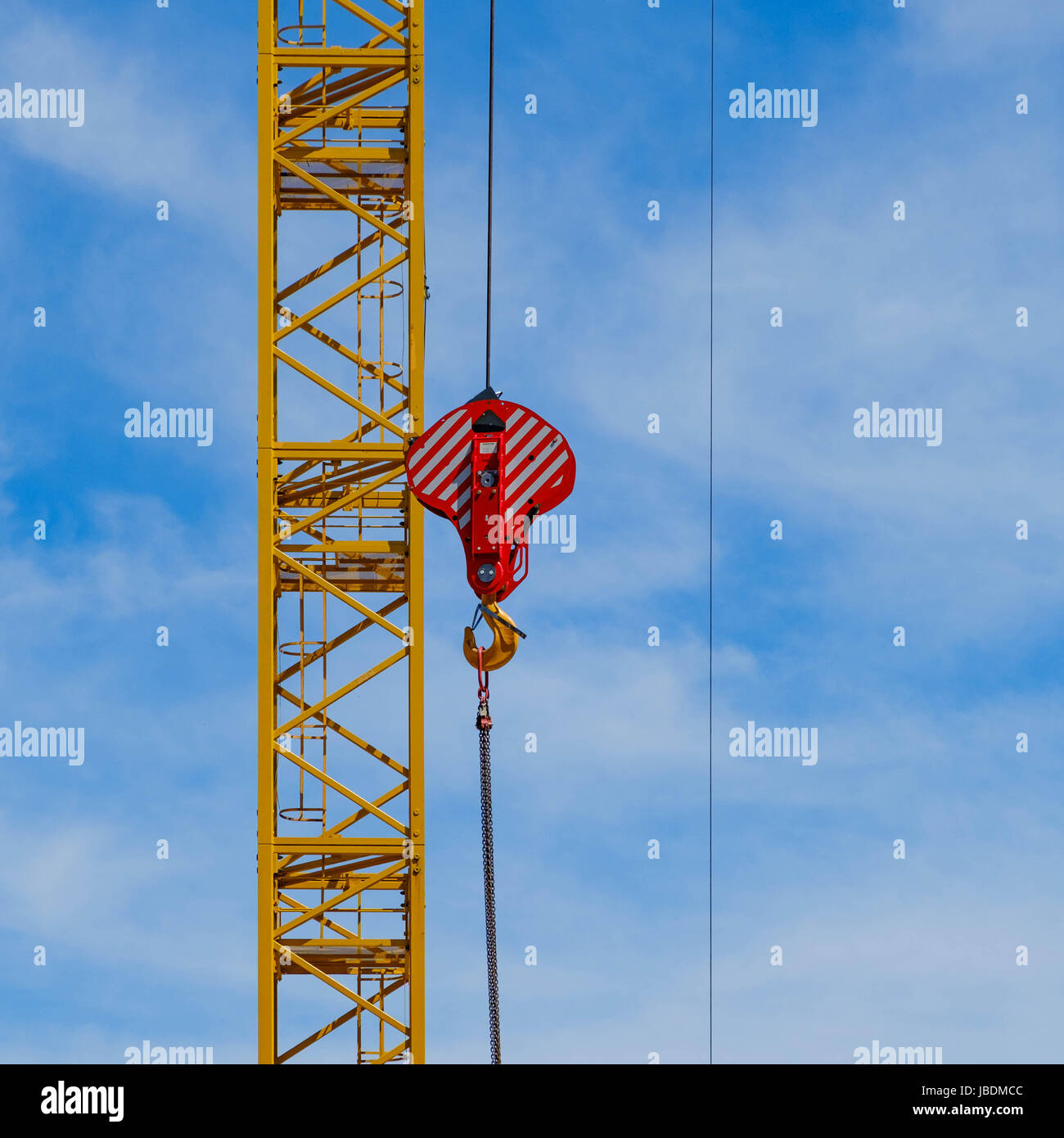 construction cranes on blue sky  -  building industry concept Stock Photo