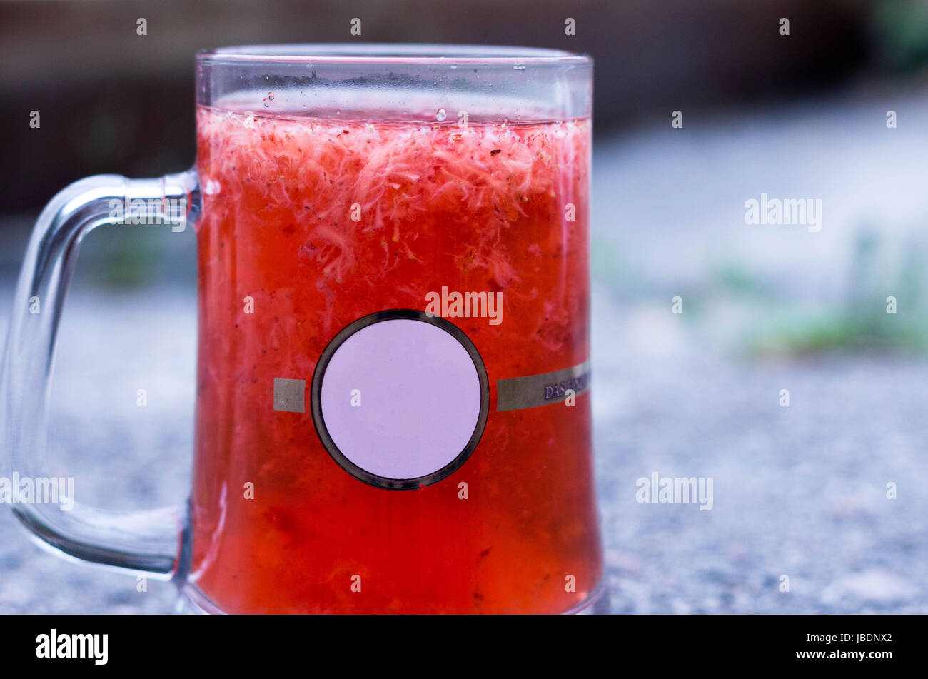 Strawberry jam. Tea made from strawberry. Mug with tea Stock Photo - Alamy