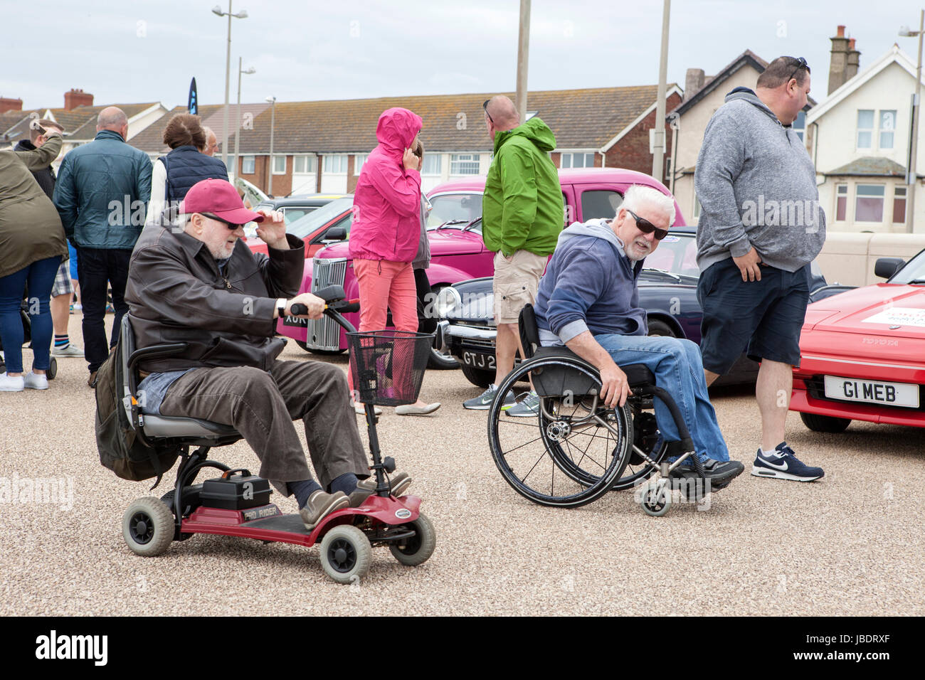 The Cleveleys Car Show is a yearly event which is staged along Victoria Road West and the Sea front Promenade in Cleveleys, Blackpool, UK. Stock Photo