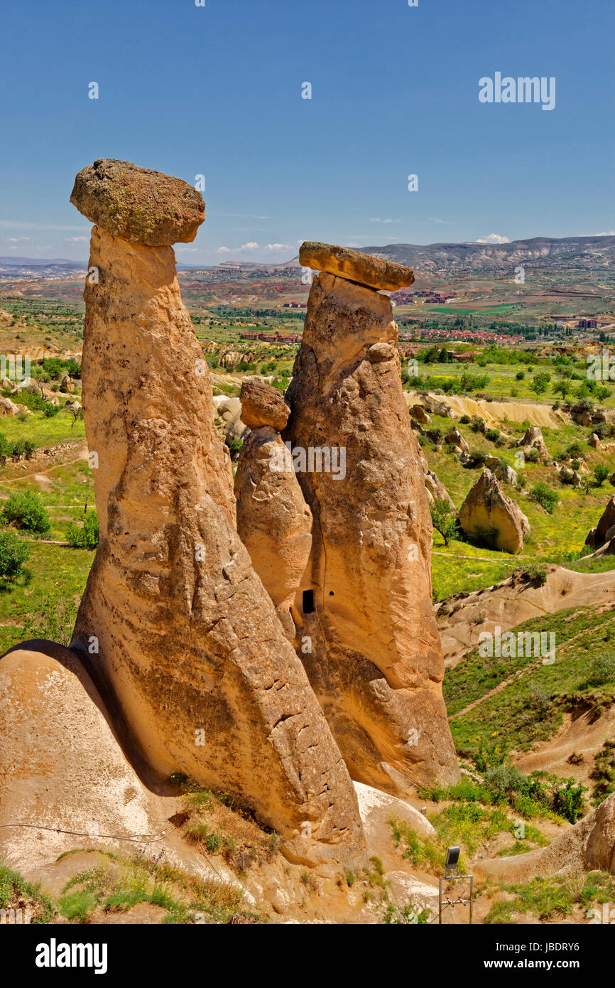 Fairy chimneys at Goreme National Park, Cappadocia, Turkey Stock Photo