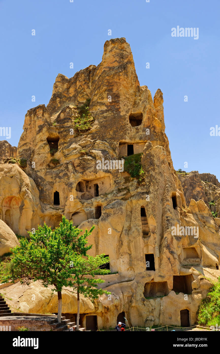 Cave dwellings at Goreme National Park, Cappadocia, Turkey Stock Photo