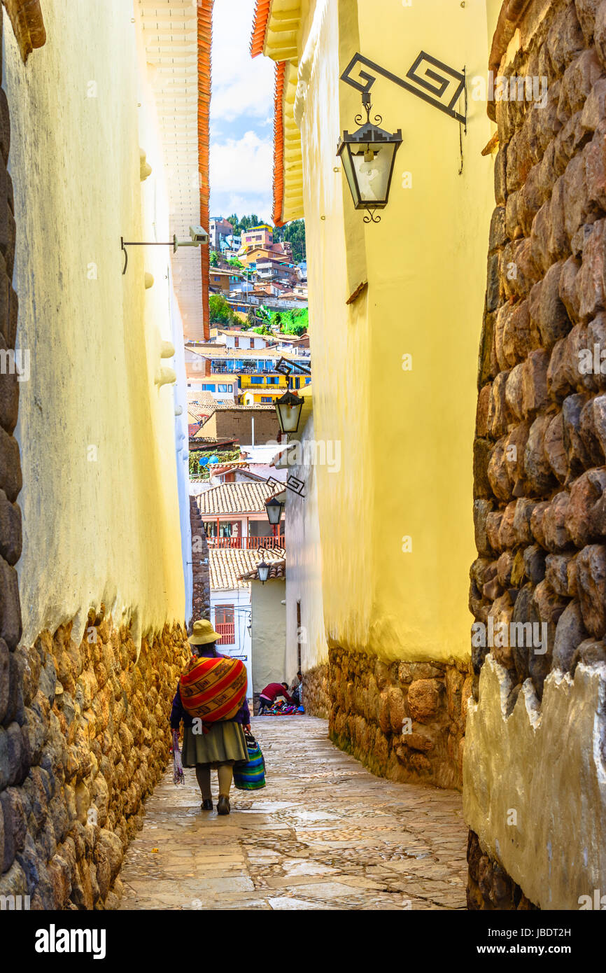 Cusco, PERU - street view of the old city Stock Photo