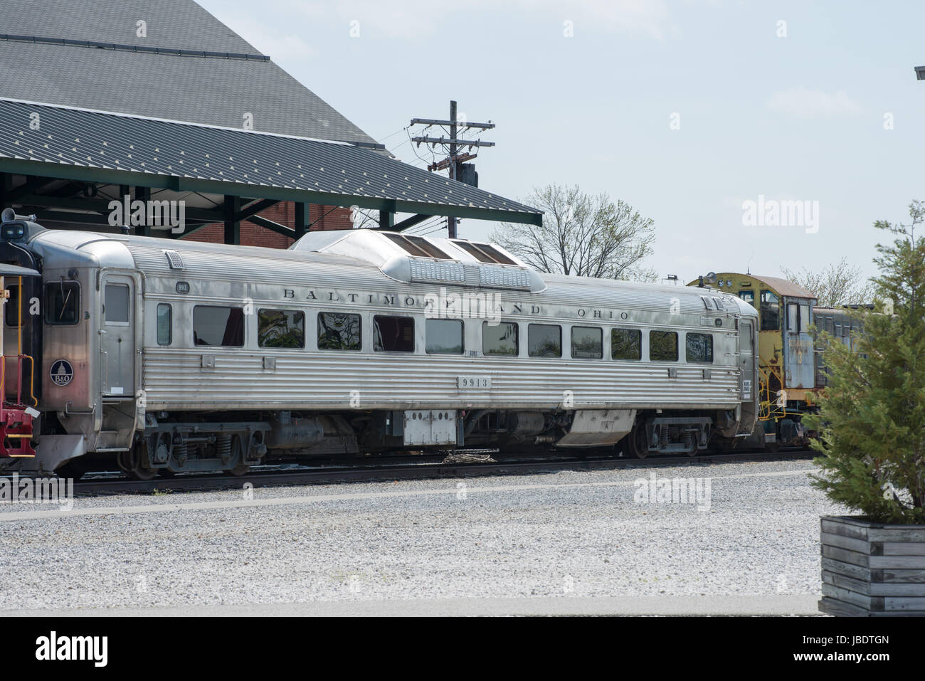 BALITMORE, MD - APRIL 15: B O No.9913 Baltimore Ohio Railroad Rail Diesel Car on April 15, 2017 Stock Photo