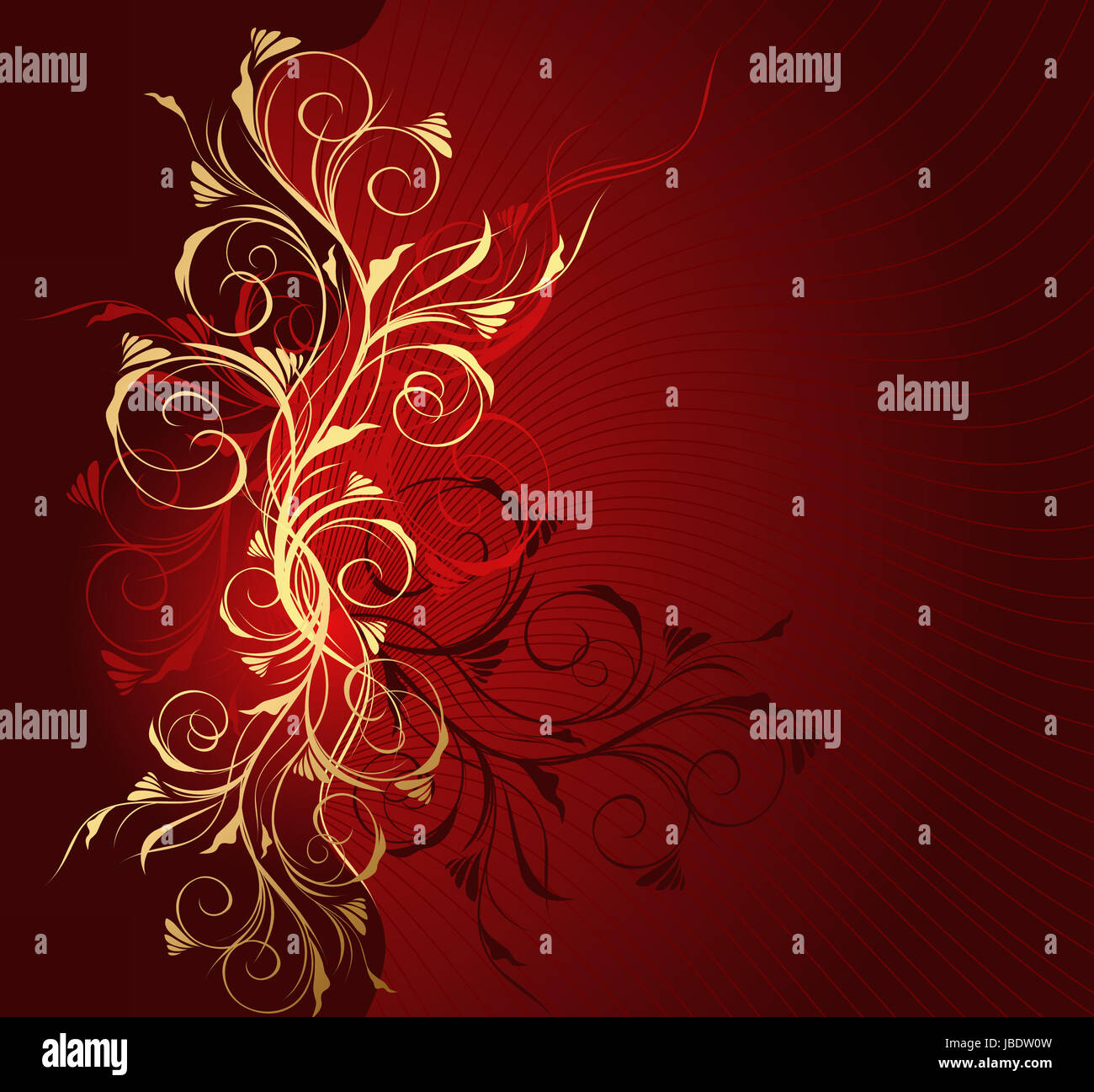 Vector red and gold floral background with pattern Stock Photo Alamy