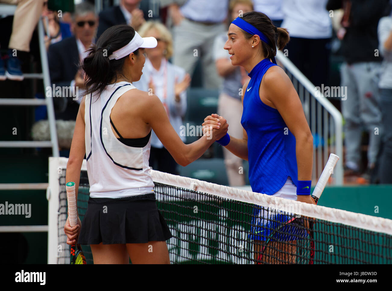 PARIS, FRANCE - JUNE 3 : Caroline Garcia at the 2017 Roland Garros Grand Slam tennis tournament Stock Photo