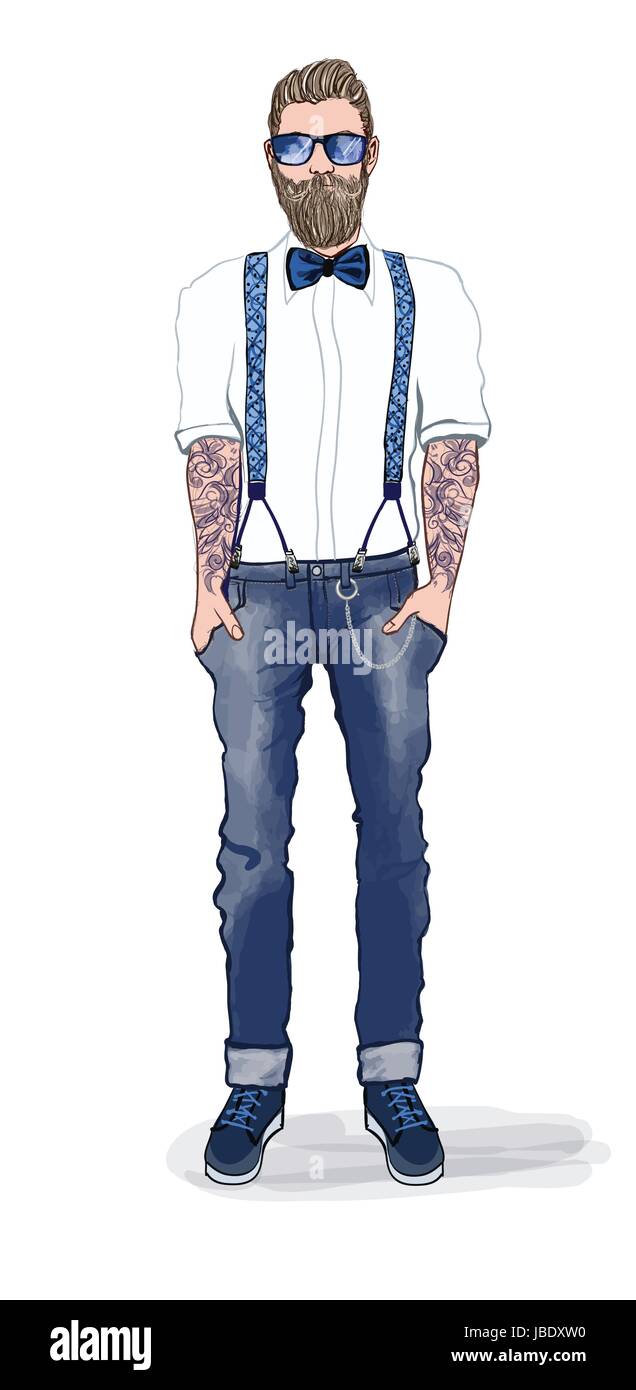 Man in hipster style - vector illustration Stock Vector Image & Art - Alamy