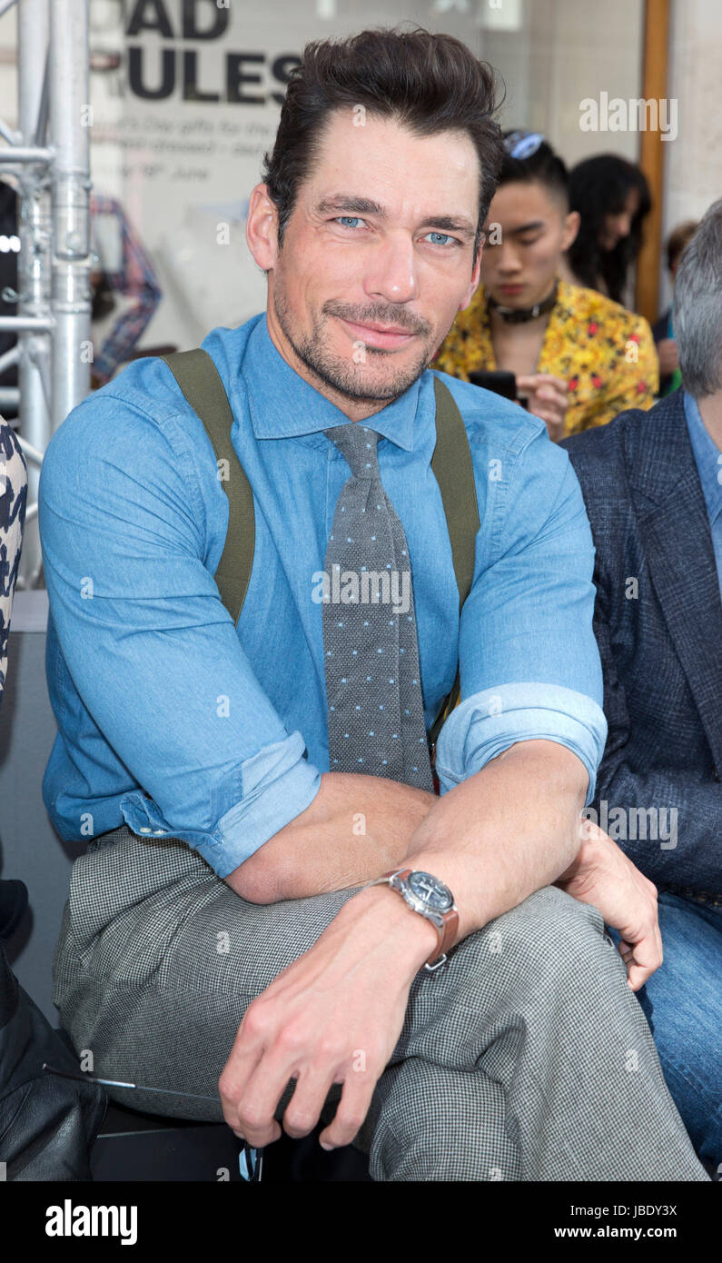 David Gandy attends the St James's catwalk show held at the Jermyn Street Catwalk Space in London. Stock Photo