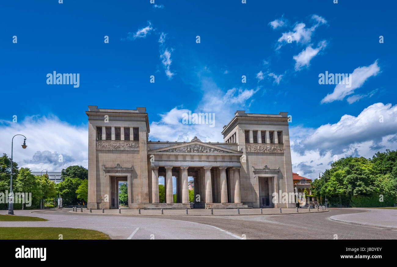Propylaea city gate on Koenigsplatz square, Königsplatz, Munich, Upper ...