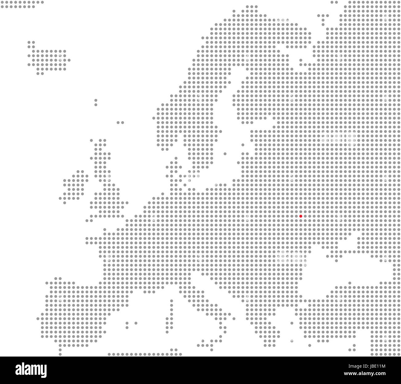 pixel map europe: kiev is located here Stock Photo