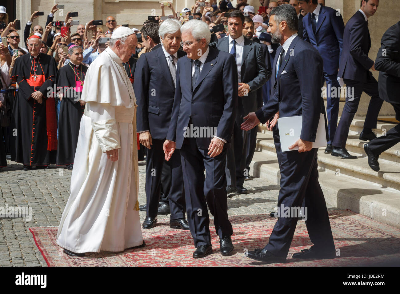 Rome, Italy. 10th June, 2017. Pope Francis makes a visit to the ...