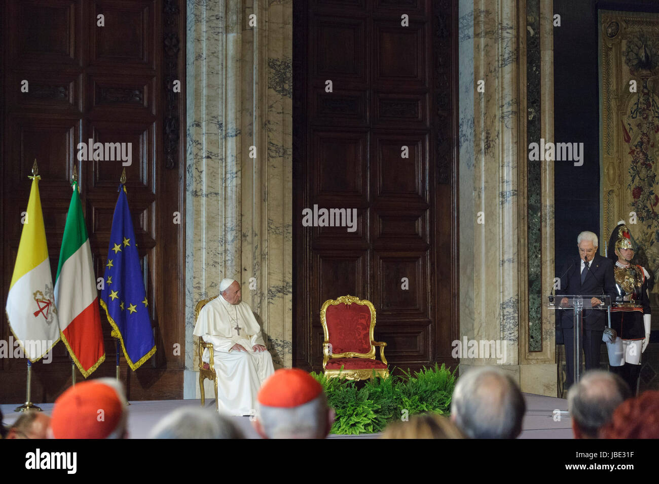 Rome, Italy. 10th June, 2017. Pope Francis makes a visit to the ...