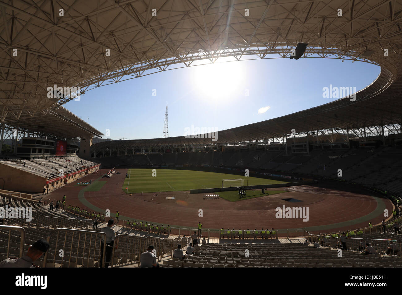 A general view of the pitch before the 2018 FIFA World Cup qualifying, Group C match at the Tofik Bakhramov Stadium, Baku. PRESS ASSOCIATION Photo. Picture date: Saturday June 10, 2017. See PA story SOCCER Azerbaijan. Photo credit should read: Tim Goode/PA Wire.  please contact PA Images for further information. Stock Photo