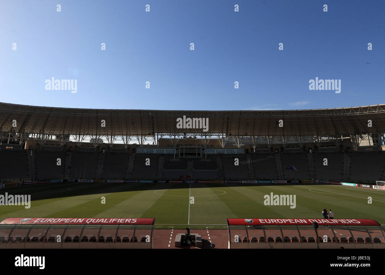 A general view of the pitch before the 2018 FIFA World Cup qualifying, Group C match at the Tofik Bakhramov Stadium, Baku. Stock Photo