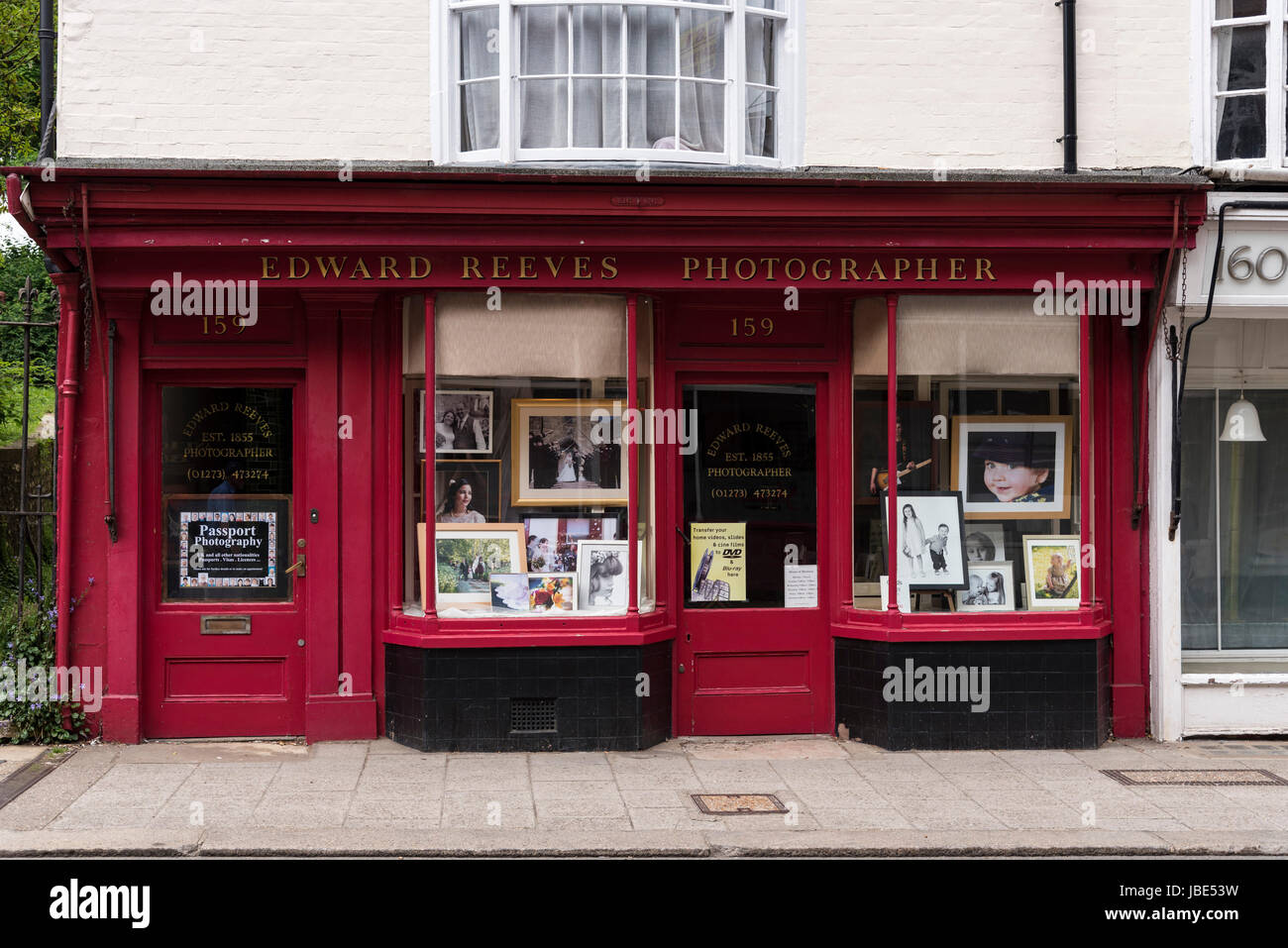Traditional Photographer  Outlet in Lewes High Street Stock Photo