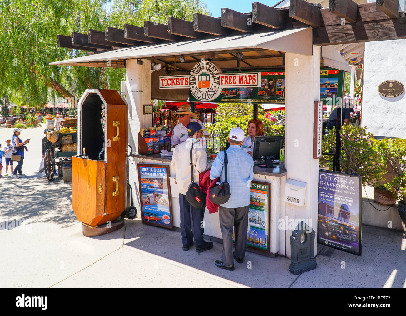 Ticket sale booth for Old Town Trolley in San Diego SAN DIEGO
