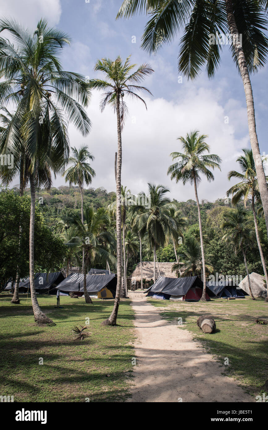 camping space in tayrona national park Stock Photo