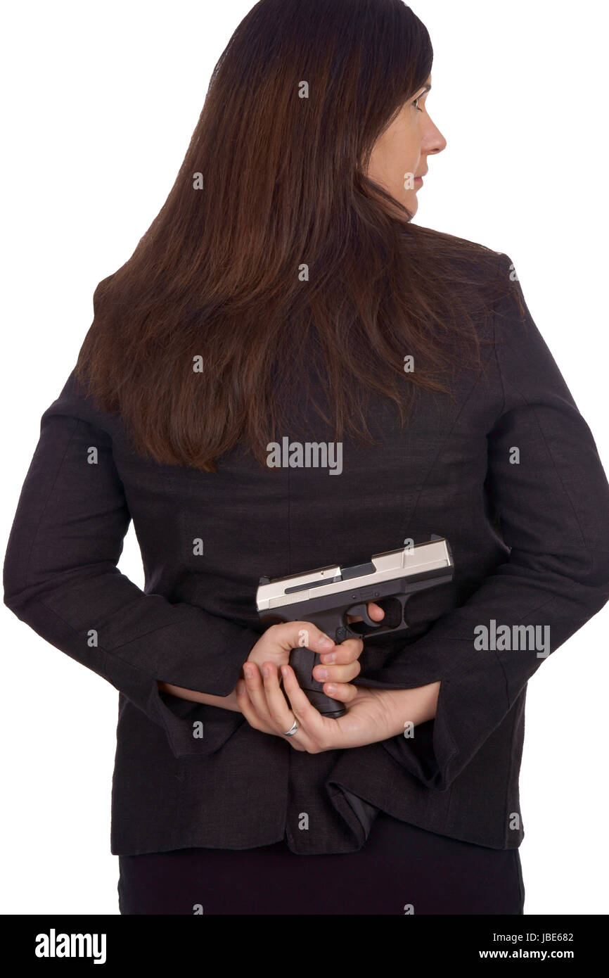 woman with handgun Stock Photo - Alamy