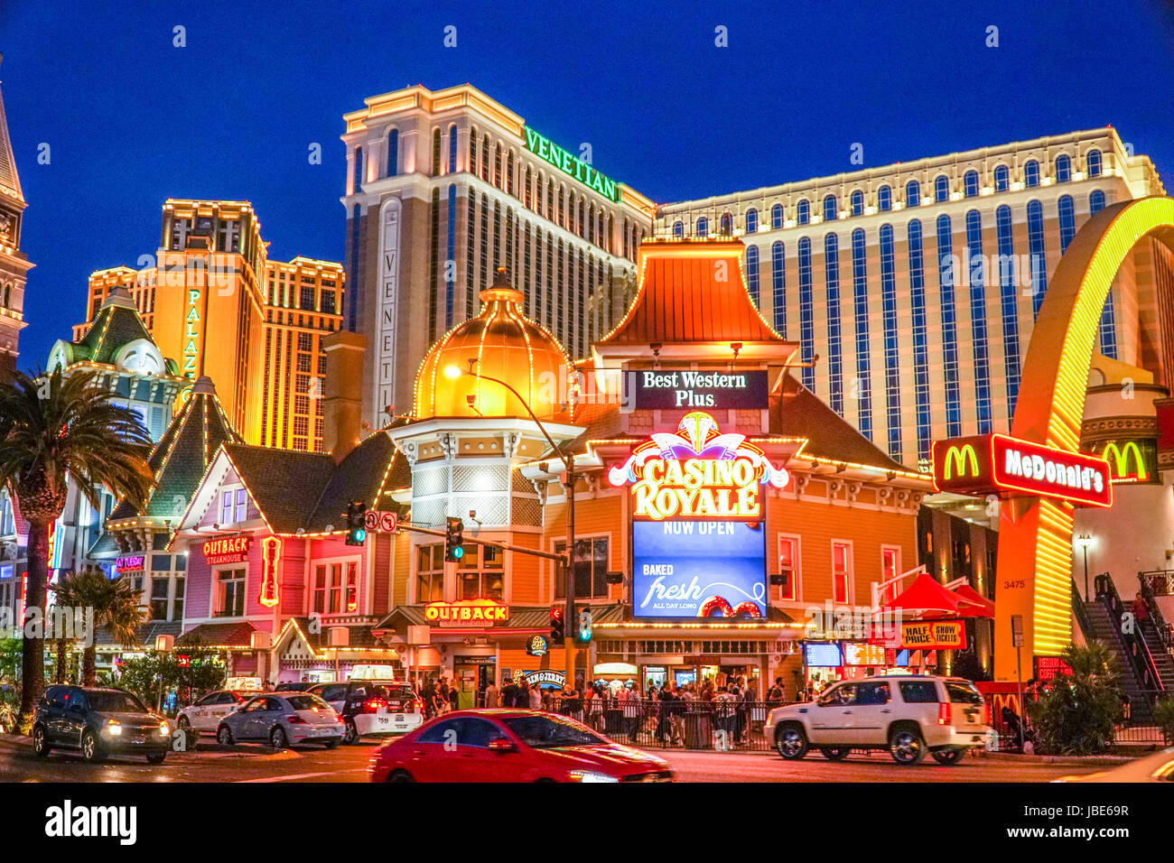 Casino Royale in Las Vegas - evening view - LAS VEGAS - NEVADA Stock Photo