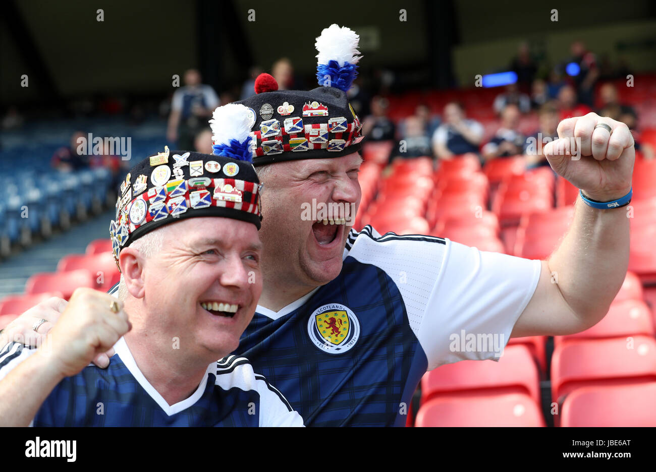 Scotland supporters before the 2018 FIFA World Cup qualifying, Group F match at Hampden Park, Glasgow. Stock Photo