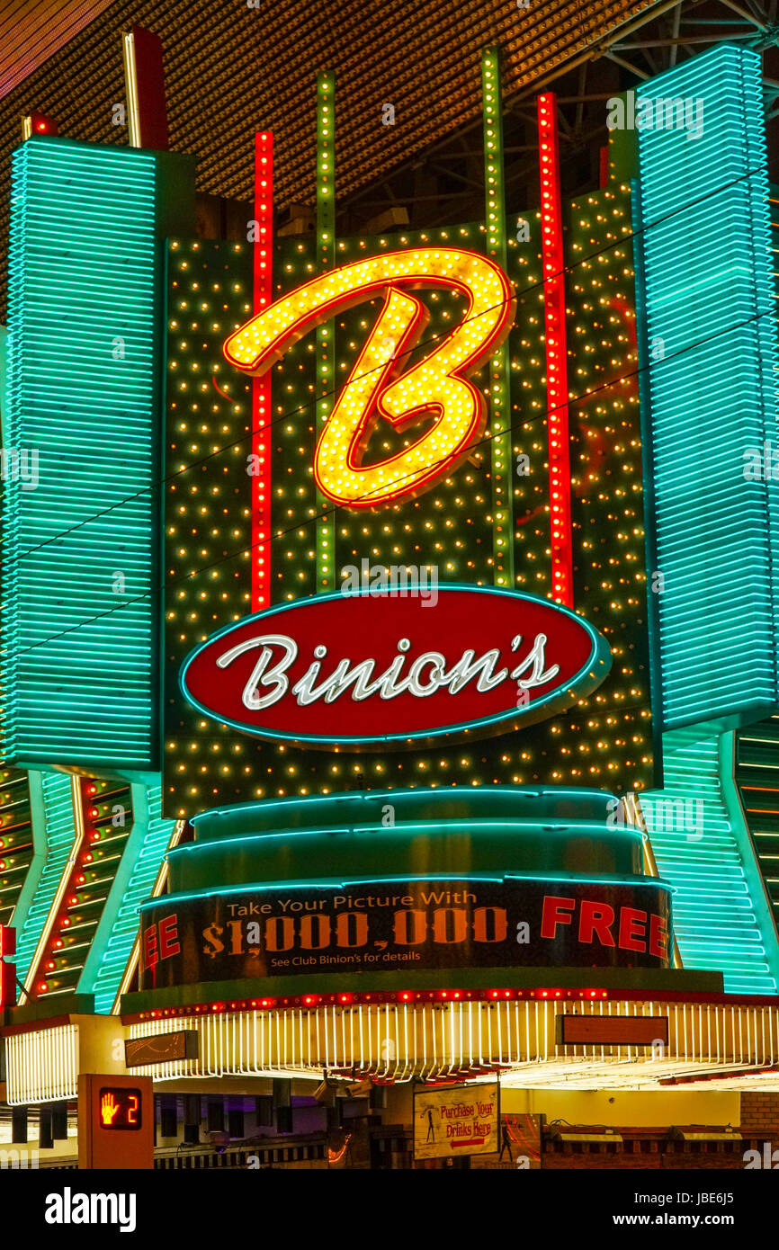 Binions Horseshoe Casino in Downtown Las Vegas - LAS VEGAS - NEVADA Stock Photo