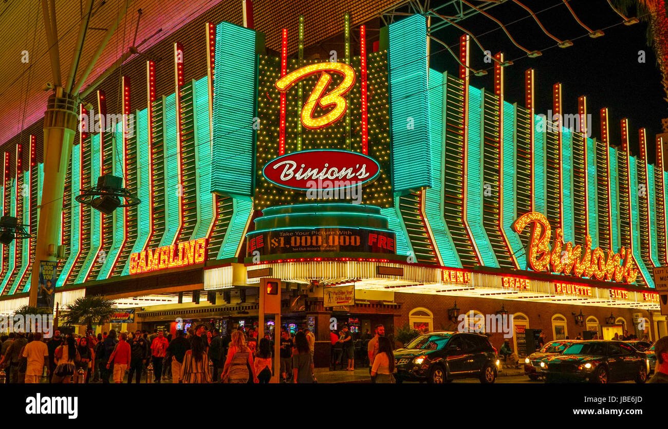 Binions Horseshoe Casino in Downtown Las Vegas - LAS VEGAS - NEVADA Stock Photo