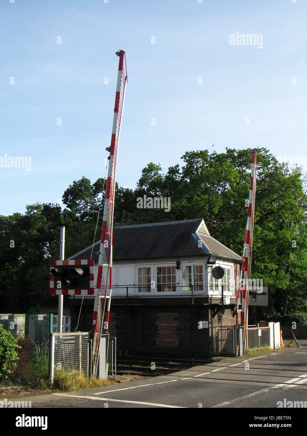 Open railway level crossing hi-res stock photography and images - Alamy