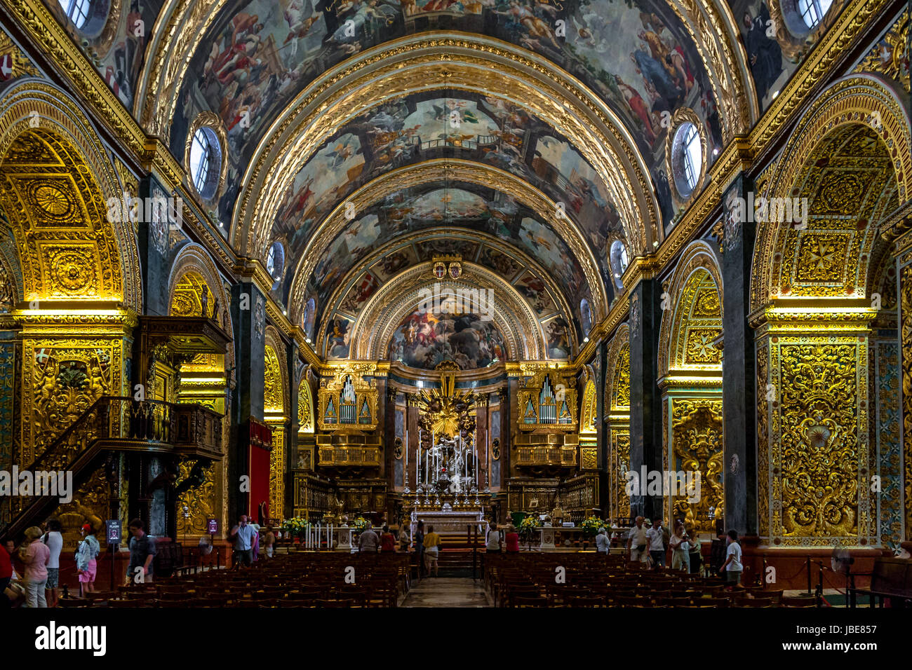 Interior of St John's Co-Cathedral - Valletta, Malta Stock Photo