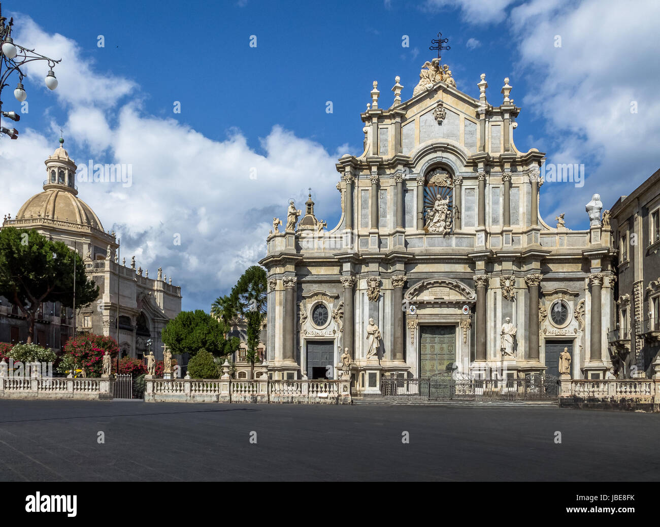 Cathedral of Santa Agatha at Piazza del Duomo (Cathedral Square) - Catania, Sicily, Italy Stock Photo