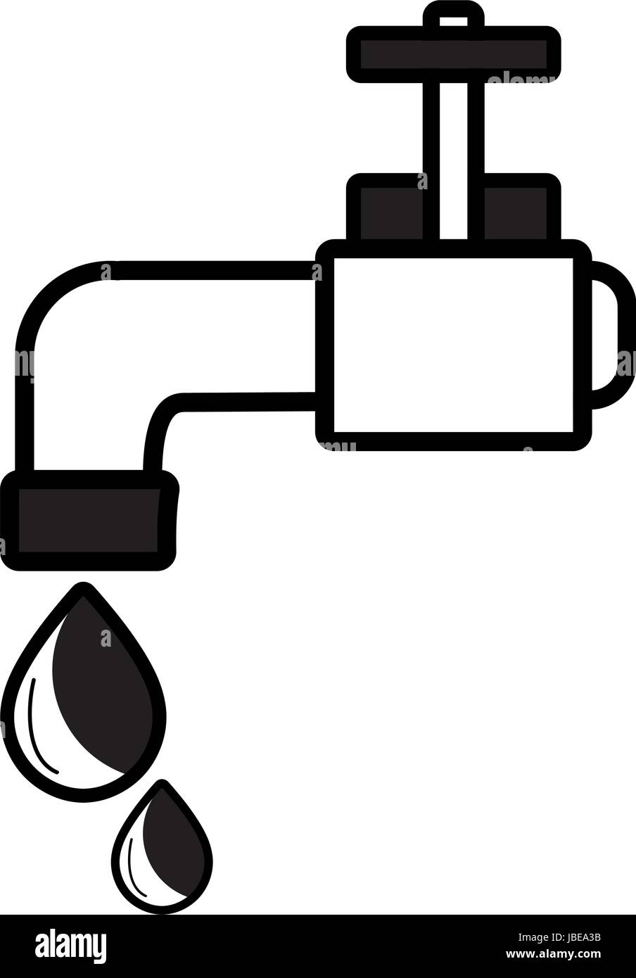 contour faucet with drop of water to ecology conservation Stock Vector ...
