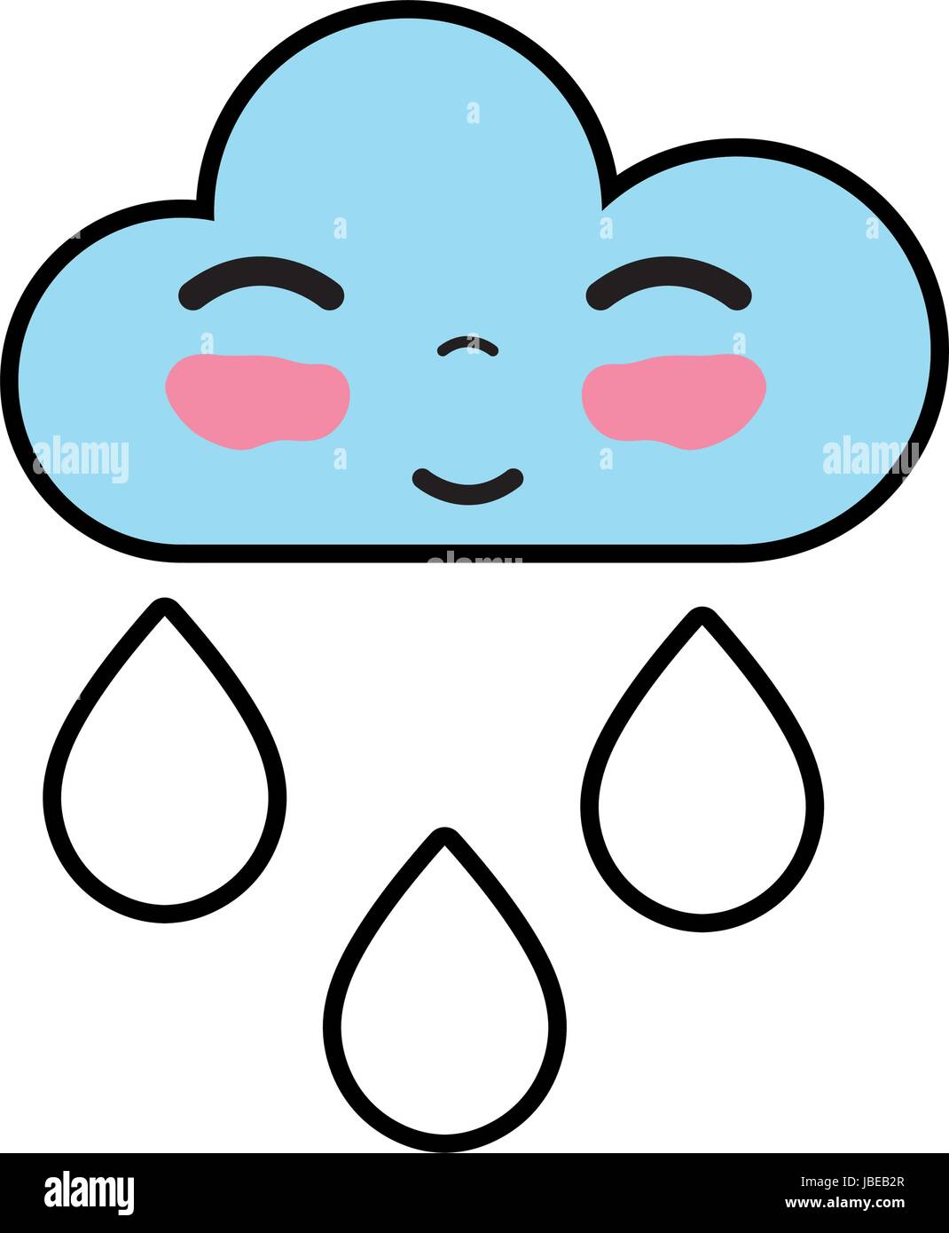 kawaii nice happy cloud raining Stock Vector Image & Art - Alamy