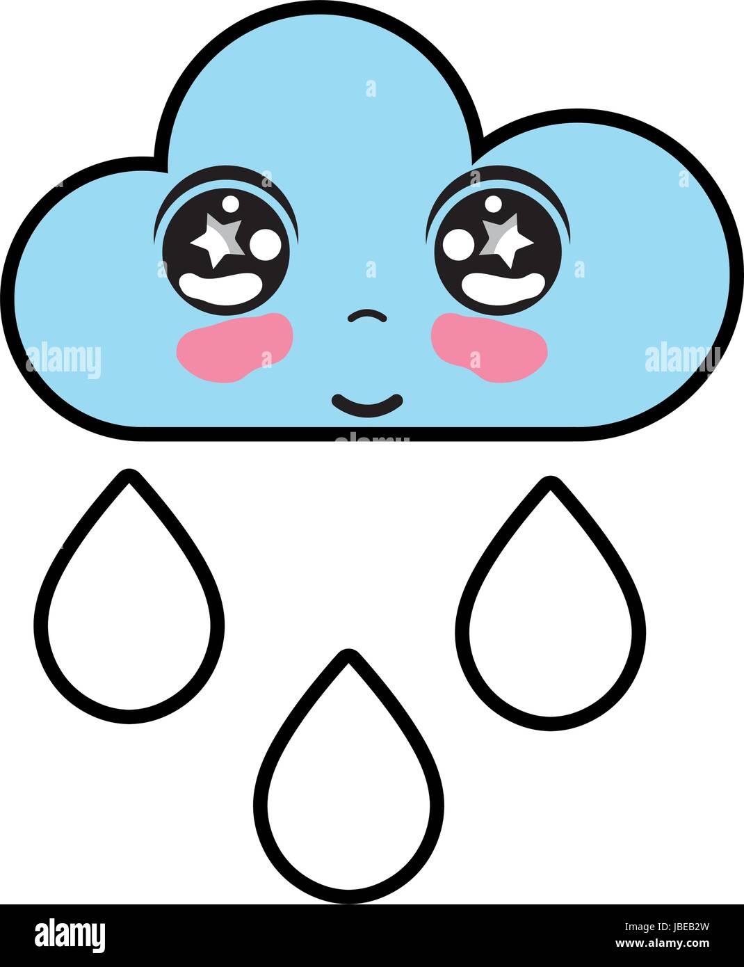 kawaii nice tender cloud raining Stock Vector Image & Art - Alamy