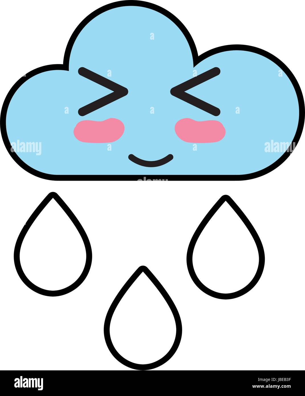 kawaii nice funny cloud raining Stock Vector Image & Art - Alamy