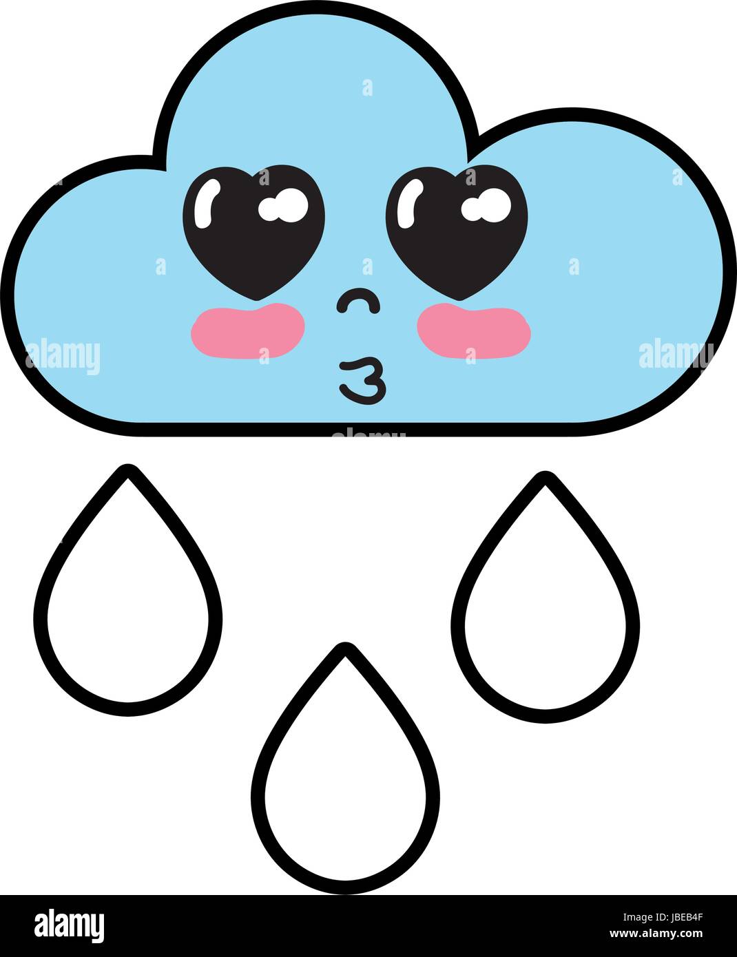 kawaii nice tender cloud raining Stock Vector Image & Art - Alamy
